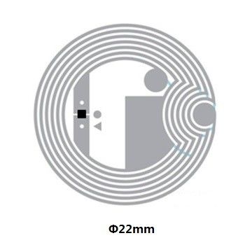 13.56MHZ UHF Wet Inlay RFID Tag Dia 25mm für Papierkarte / Schlüsselfob / Armband