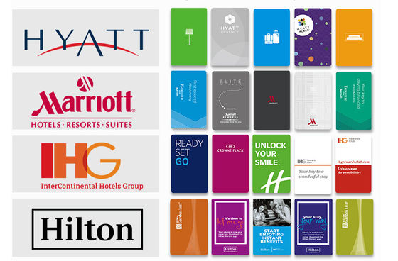 PVC / PET RFID Hotel Tür Schlüsselkarte, Leere Magnetische Hotel Schlüsselkarten individuell