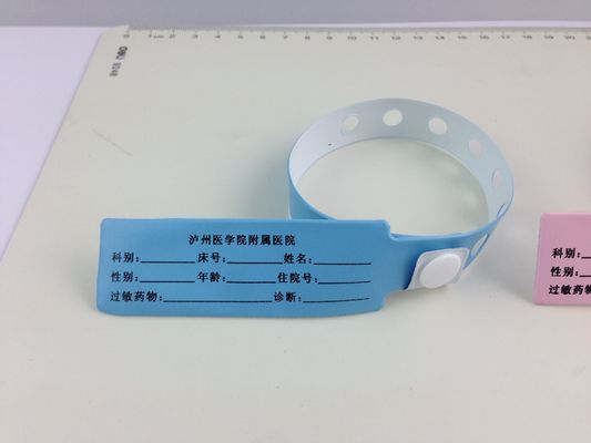 Logo Drucken PVC Krankenhaus Medizinisches Armband, RFID NFC Tag Armband Einweg