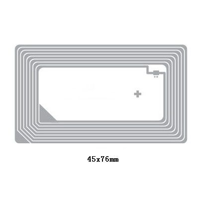 45x76mm HF RFID Inlay PET Material 13,56 MHz Frequenz geätzte Antenne